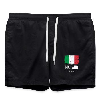 Milan - Short de bain - noir - Devant - AI Model Male 185 light (185cm)