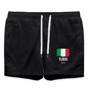 Turin - Badeshorts - Schwarz - Vorne - AI Model Male 185 light (185cm)