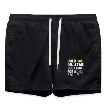 Hold On Let Me Chill For A Sec, drôle de dicton - Short de bain - noir - Devant - AI Model Male 185 light (185cm)