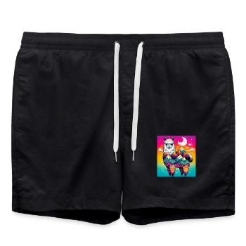 Alpaka - Badeshorts - Schwarz - Vorne - AI Model Male 185 light (185cm)