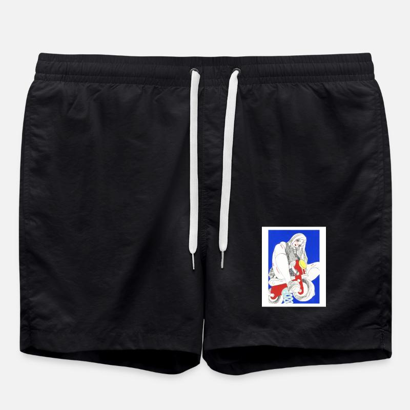 Buntes Manga-Mädchen - Badeshorts - Schwarz