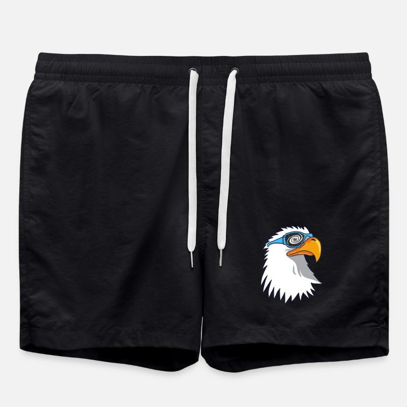 Aigle et lunettes galactiques - Short de bain - noir