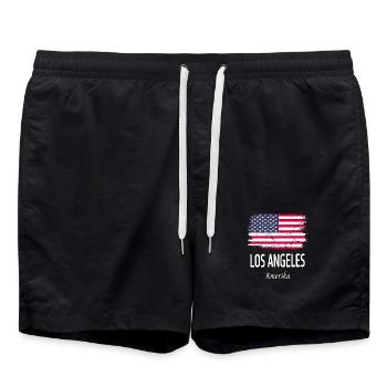 Los Angeles - Badeshorts - Schwarz - Vorne - AI Model Male 185 light (185cm)