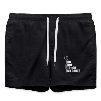 Do Not Touch My Darts Warnung Dartspieler Humor - Badeshorts - Schwarz - Vorne - AI Model Male 185 light (185cm)