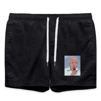 Singer portrait pop art style - Swim Trunks - black - Front - AI Model Male 185 light (185cm)