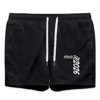 Bachelor Party 2026 - Guest List - Please sign! - Swim Trunks - black - Front - AI Model Male 185 light (185cm)
