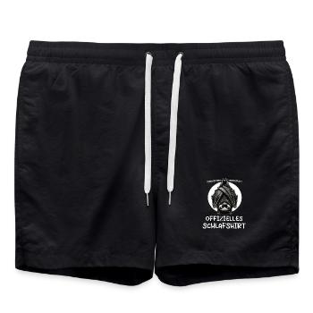 Official Sleeping Shirt Bat Bats - Swim Trunks - black - Front - AI Model Male 185 light (185cm)