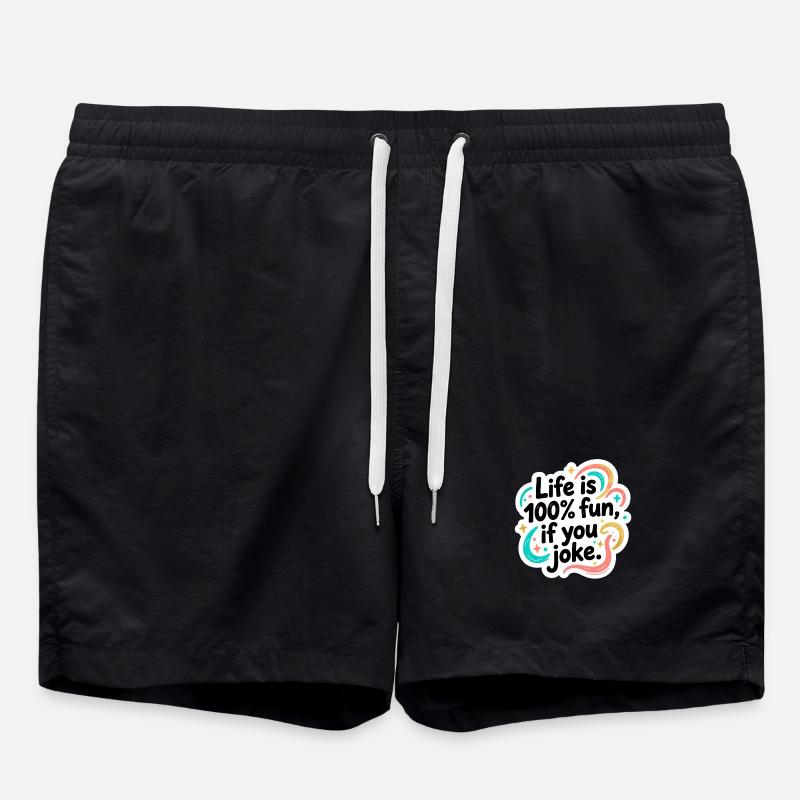 Life Is Fun - Swim Trunks - black