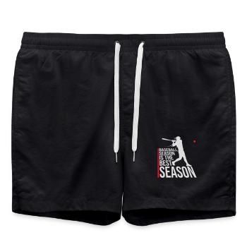 La saison de baseball est la meilleure saison des sports de fans - Short de bain - noir - Devant - AI Model Male 185 light (185cm)