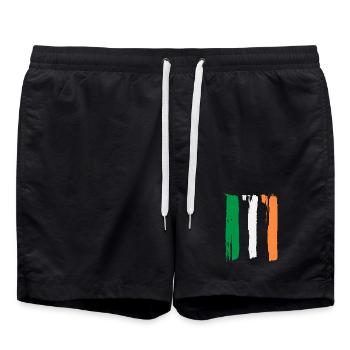 Drapeau de l’Irlande - Short de bain - noir - Devant - AI Model Male 185 light (185cm)