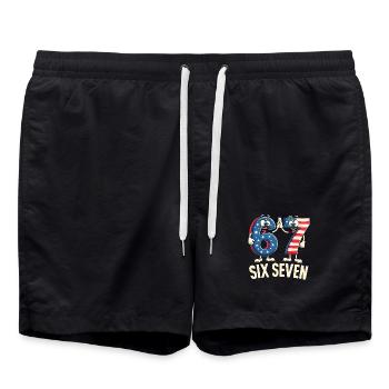 US Flag 67 Memes Six Seven - Short de bain - noir - Devant - AI Model Male 185 light (185cm)