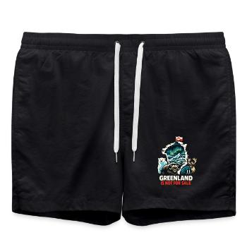 Don des animaux du drapeau du Groenland - Short de bain - noir - Devant - AI Model Male 185 light (185cm)