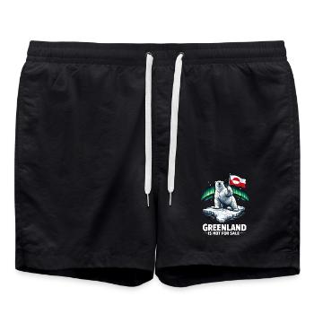 greenland is not for sale Flagge Bär Spruch - Badeshorts - Schwarz - Vorne - AI Model Male 185 light (185cm)