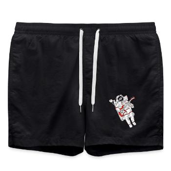 Astronaute guitariste - Short de bain - noir - Devant - AI Model Male 185 light (185cm)