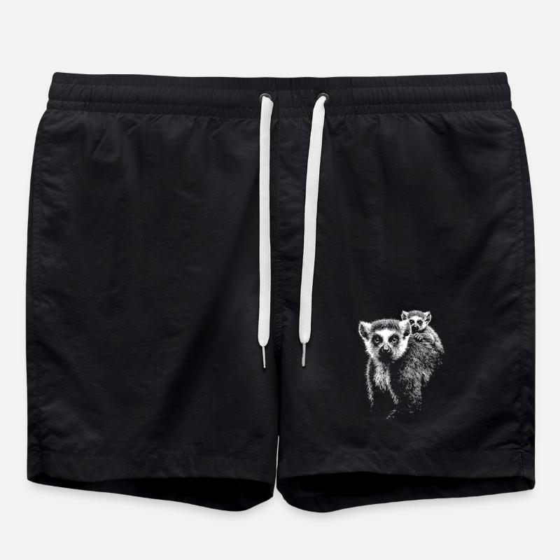 Lémurien catta - Short de bain - noir