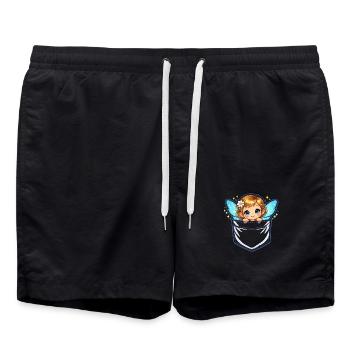 Portail de la Poche des Anges - Short de bain - noir - Devant - AI Model Male 185 light (185cm)