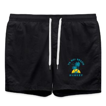 Phuket Palm Beach Sonnenuntergang - Badeshorts - Schwarz - Vorne - AI Model Male 185 light (185cm)