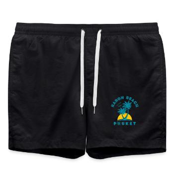 Coucher de soleil du palmier de Karon Beach Phuket - Short de bain - noir - Devant - AI Model Male 185 light (185cm)