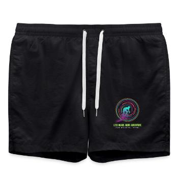 Radabenteuer: Neon Spiral - Badeshorts - Schwarz - Vorne - AI Model Male 185 light (185cm)