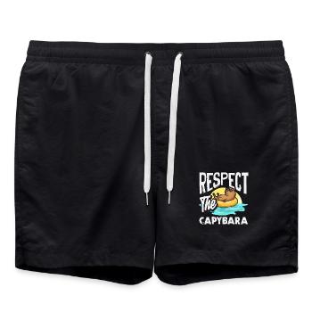 Respect pour les capybaras Animal mignon et drôle - Short de bain - noir - Devant - AI Model Male 185 light (185cm)