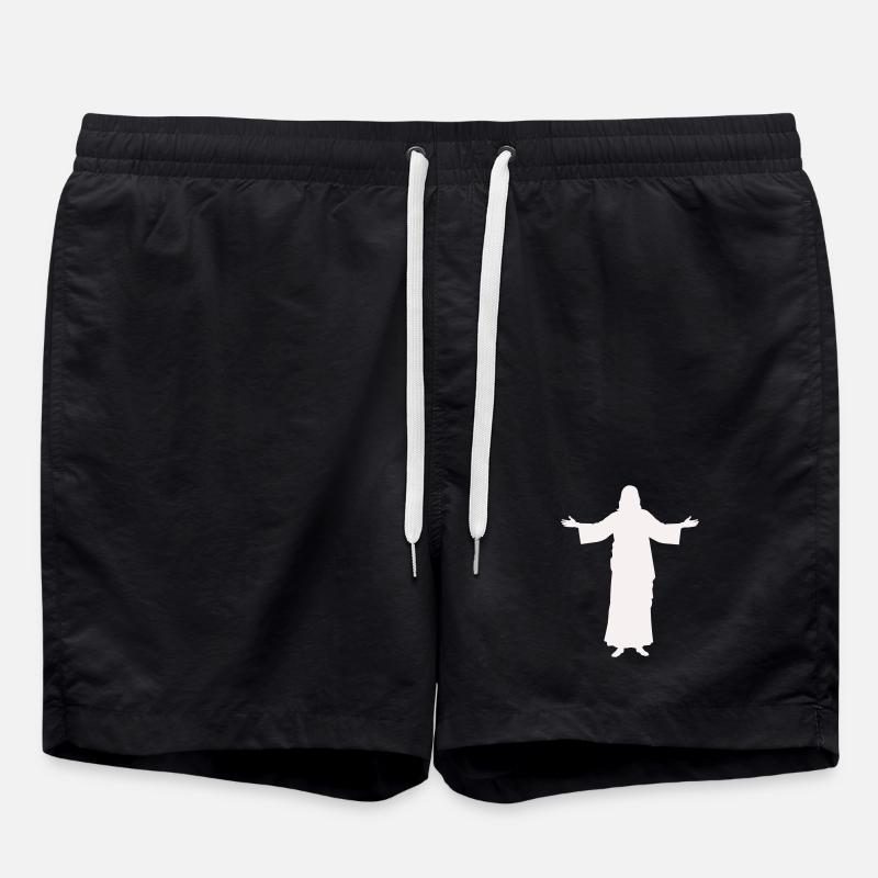 Jesus- - Swim Trunks - black