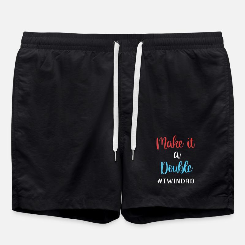 twin dad twins father - Swim Trunks - black