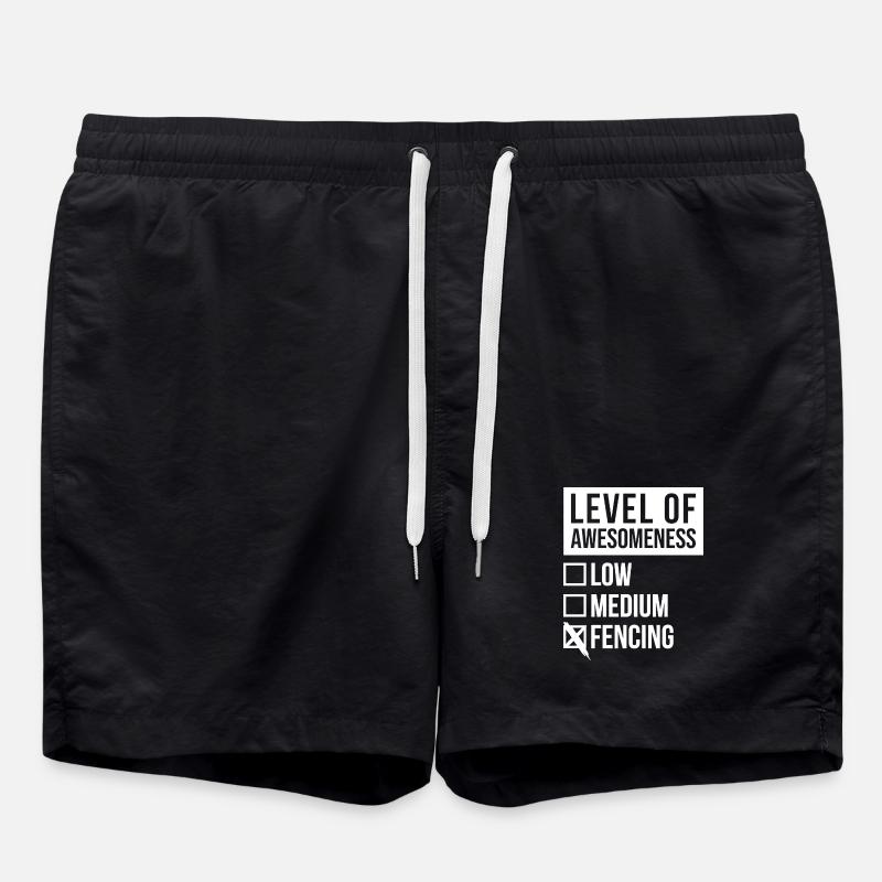 Fechten - Badeshorts - Schwarz