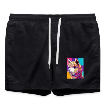 Alpaga - Short de bain - noir - Devant - AI Model Male 185 light (185cm)