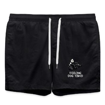 Feeling Dog Tired Black Shepherd Owner - Swim Trunks - black - Front - AI Model Male 185 light (185cm)