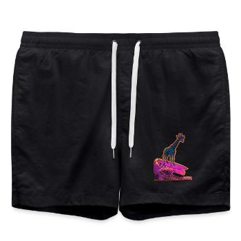 Girafe Surfeuse - Short de bain - noir - Devant - AI Model Male 185 light (185cm)