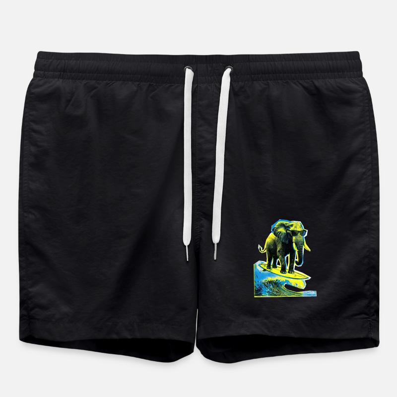 Elephant Surfer - Swim Trunks - black