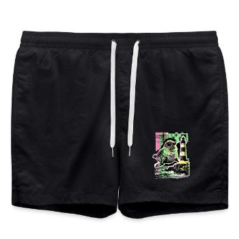 Cool seal North Sea Baltic Sea - Swim Trunks - black - Front - AI Model Male 185 light (185cm)