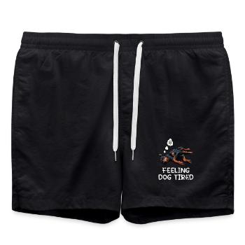 Feeling Dog Tired Doberman Doberman Owner - Swim Trunks - black - Front - AI Model Male 185 light (185cm)
