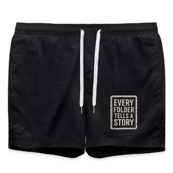 Every Folder Tells a Story - Swim Trunks - black - Front - AI Model Male 185 light (185cm)