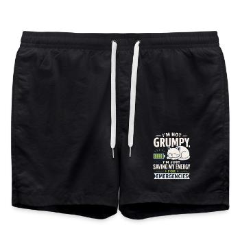 Cat energy for emergencies - Swim Trunks - black - Front - AI Model Male 185 light (185cm)