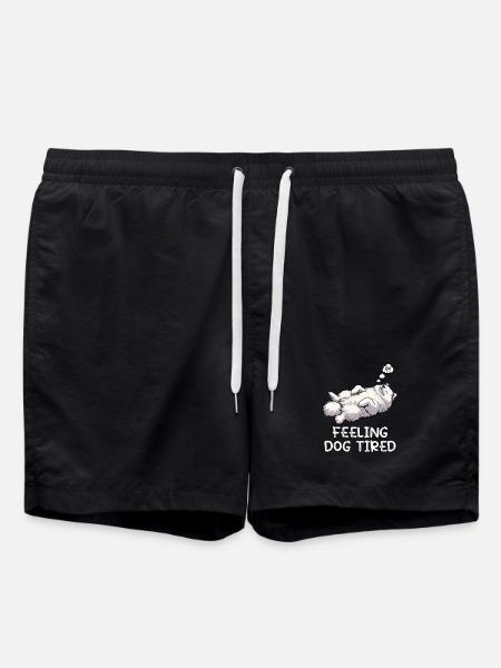 Feeling Dog Tired Samoyed Samoyed Lovers - Swim Trunks - black