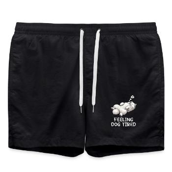 Feeling Dog Tired Samoyed Samoyed Lovers - Swim Trunks - black - Front - AI Model Male 185 light (185cm)