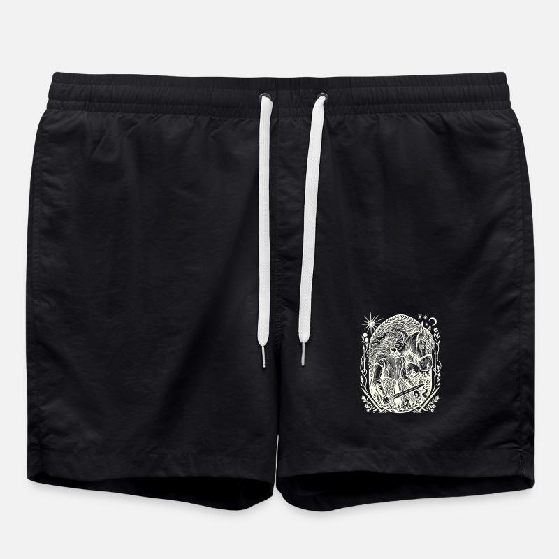 Mondschein Waldzauber Kreis - Badeshorts - Schwarz