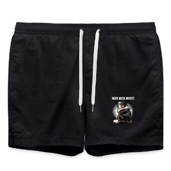 Nerv Mich Nicht Australian Shepherd Aussie Aussies - Badeshorts - Schwarz - Vorne - AI Model Male 185 light (185cm)