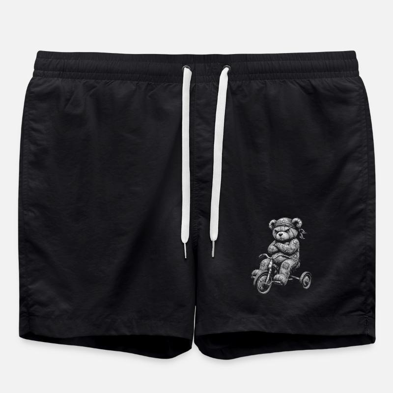 Teddybär - Badeshorts - Schwarz