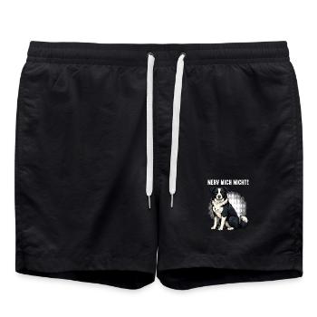 Nerv Mich Nicht Border Collie Colliebesitzer  - Badeshorts - Schwarz - Vorne - AI Model Male 185 light (185cm)