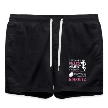 Certaines Filles Aiment Le Rugby Les Vraies Sup... - Short de bain - noir - Devant - AI Model Male 185 light (185cm)