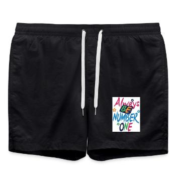 Always_be_Number 1 - Badeshorts - Schwarz - Vorne - AI Model Male 185 light (185cm)