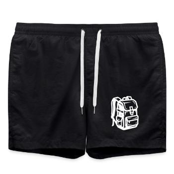 Voyage de camping avec symbole de sac à dos - Short de bain - noir - Devant - AI Model Male 185 light (185cm)