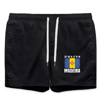Coordonnées de Madère - Short de bain - noir - Devant - AI Model Male 185 light (185cm)