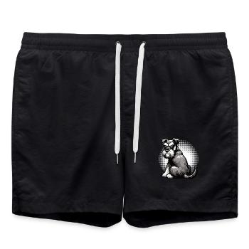 Schnauzer Riesenschnauzer Schnauzerbesitzer - Badeshorts - Schwarz - Vorne - AI Model Male 185 light (185cm)