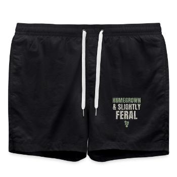 Cultivé localement et légèrement sauvage - Short de bain - noir - Devant - AI Model Male 185 light (185cm)