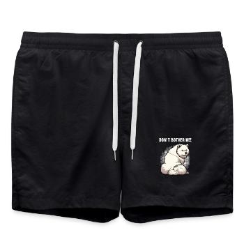 Don't Bother Me Samoyed Samoyed Owner - Swim Trunks - black - Front - AI Model Male 185 light (185cm)
