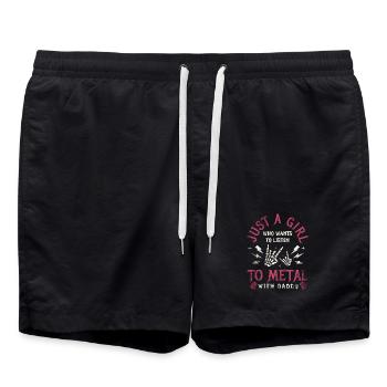 Metal Baby Girl With Daddy Rock Family - Swim Trunks - black - Front - AI Model Male 185 light (185cm)