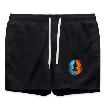 Ruderer Ruderboot Kinder Herren Jungen Rudern - Badeshorts - Schwarz - Vorne - AI Model Male 185 light (185cm)